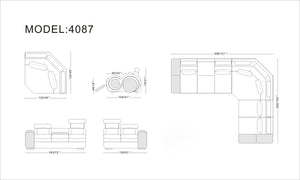 31" Bonded Leather and Wood Sectional Sofa