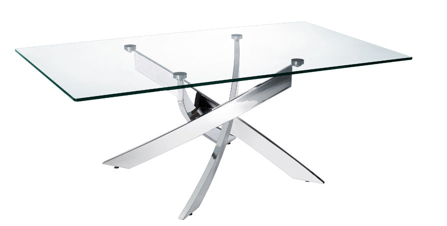 18" Steel and Glass Coffee Table