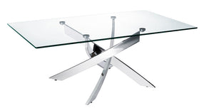 18" Steel and Glass Coffee Table