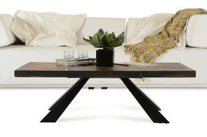 15" Ship Wood and Metal Coffee Table