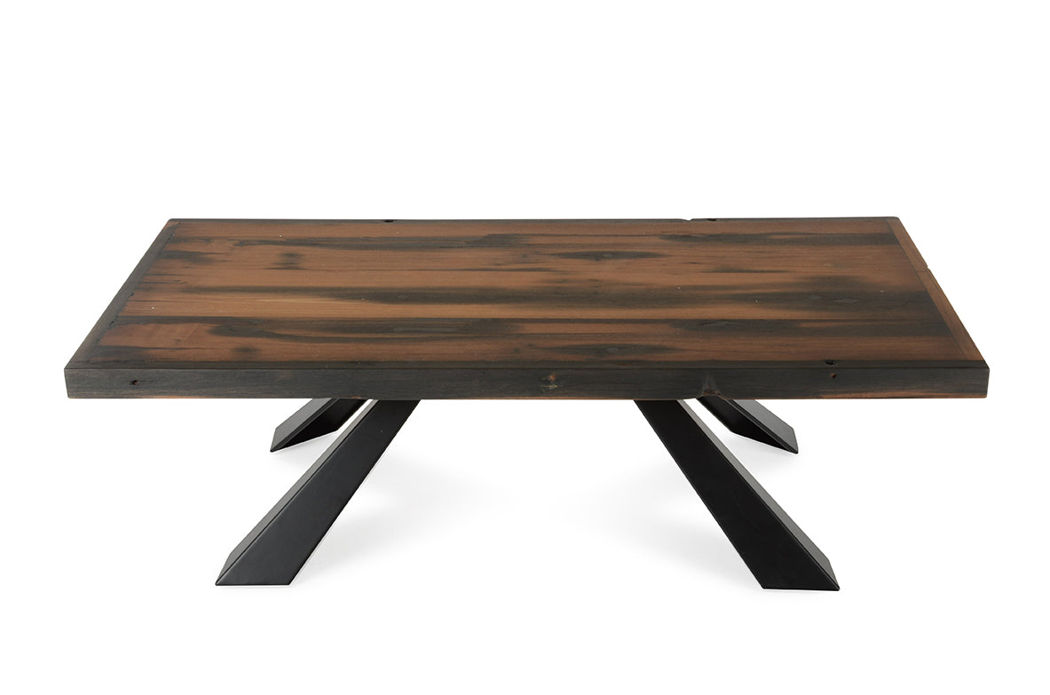 15" Ship Wood and Metal Coffee Table