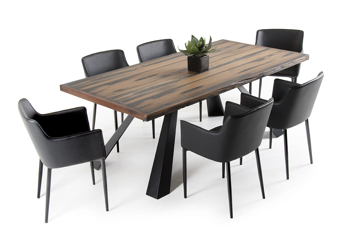30" Ship Wood and Metal Dining Table
