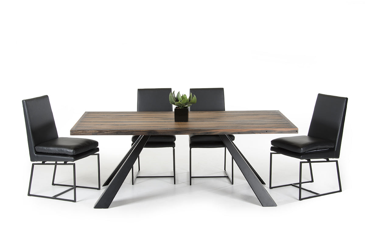 30" Ship Wood and Metal Dining Table