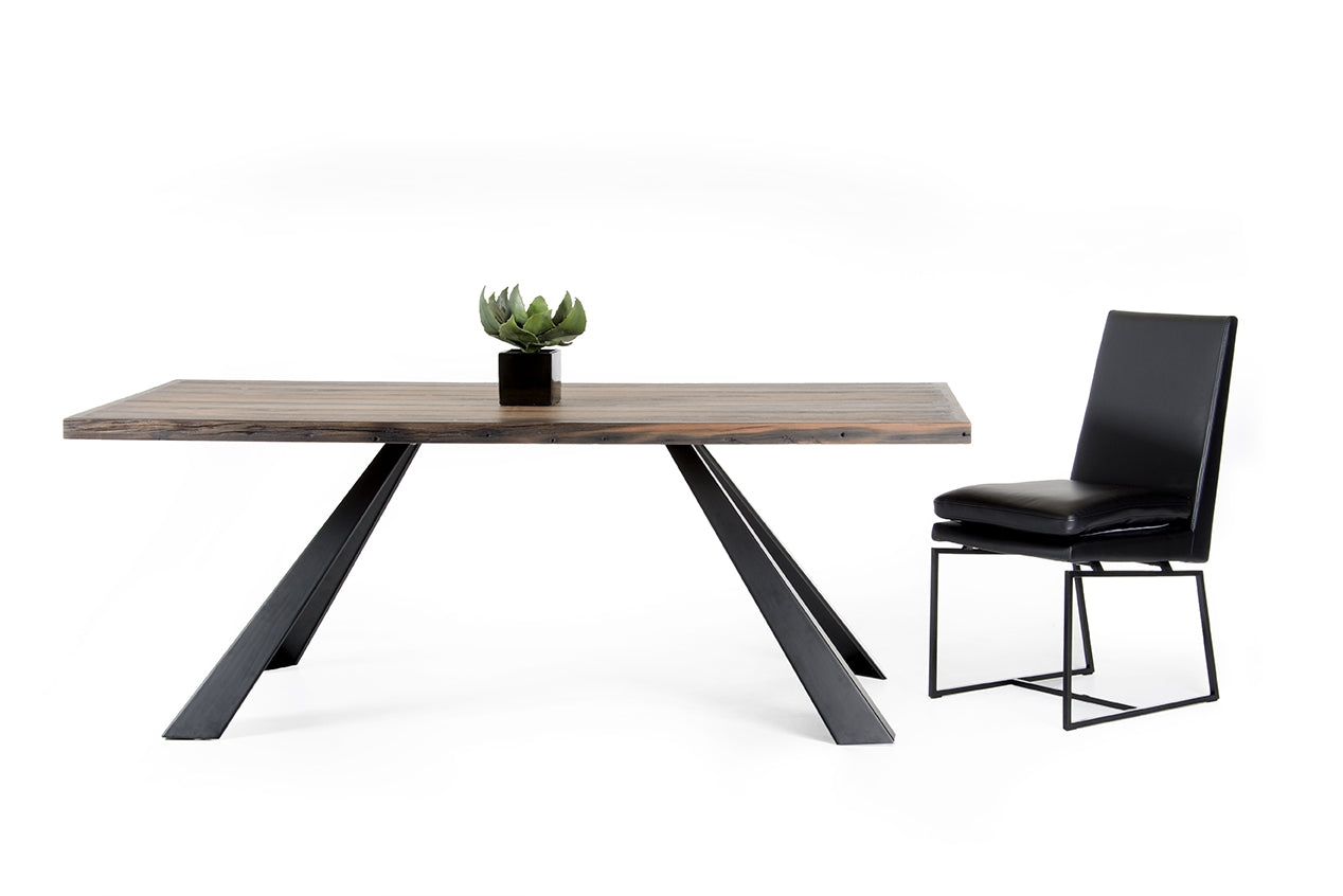 30" Ship Wood and Metal Dining Table