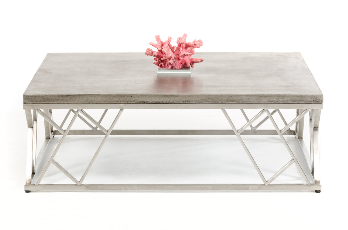 13" Concrete and Steel Coffee Table