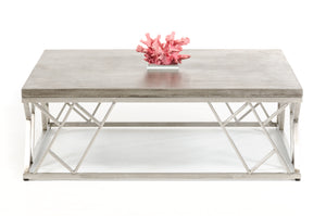 13" Concrete and Steel Coffee Table