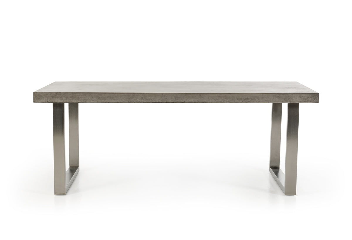 30" Concrete and Stainless Steel Dining Table