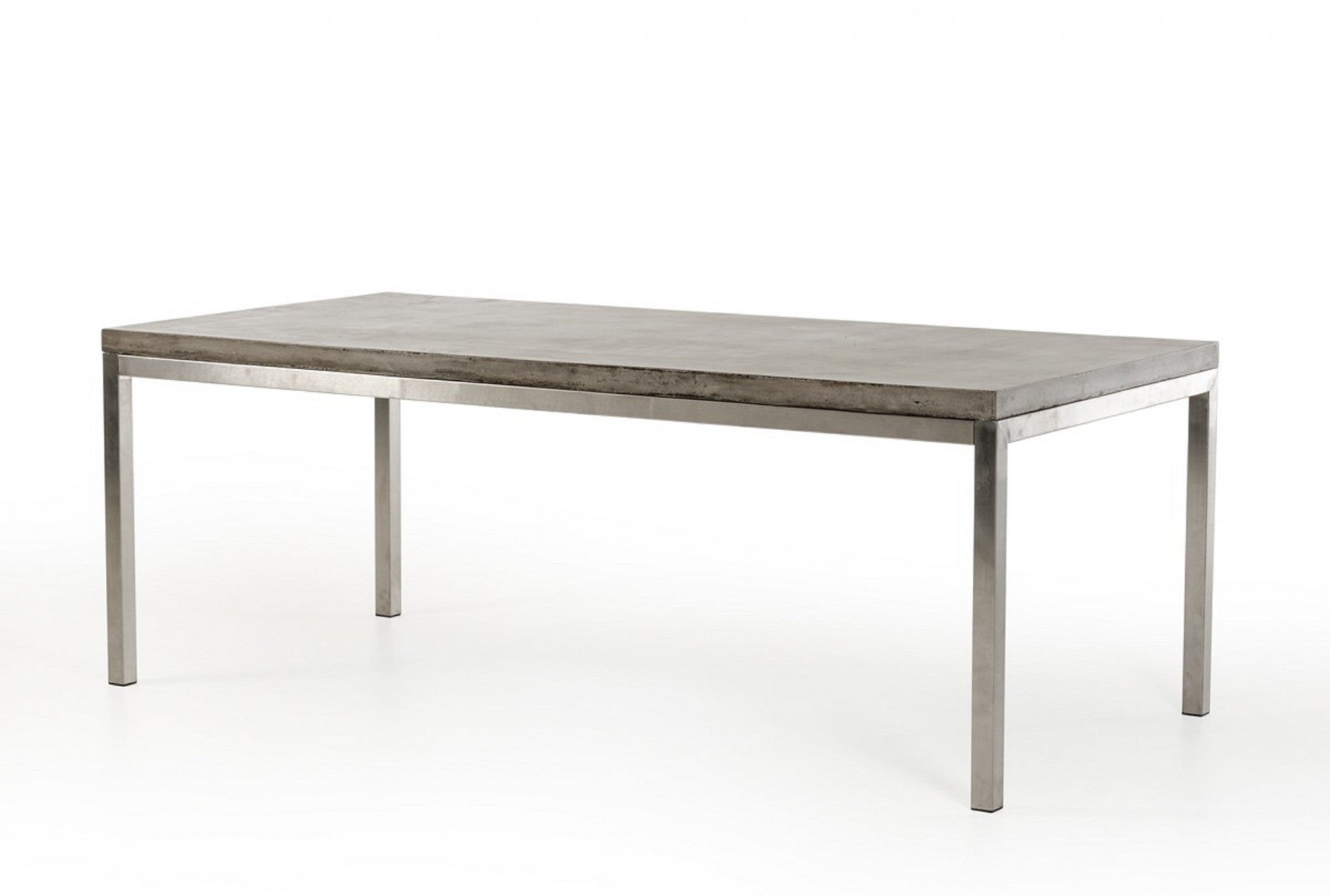 30" Concrete and Stainless Steel Dining Table