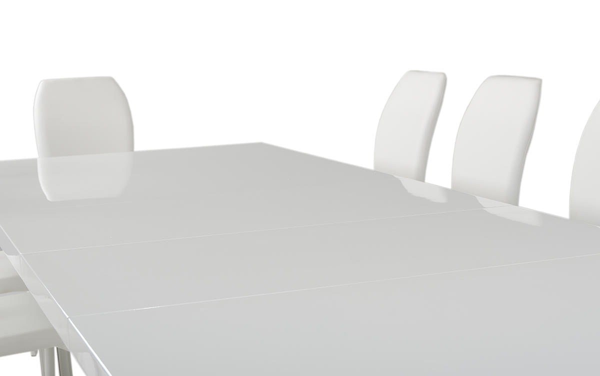 30" White MDF and Steel Dining Table