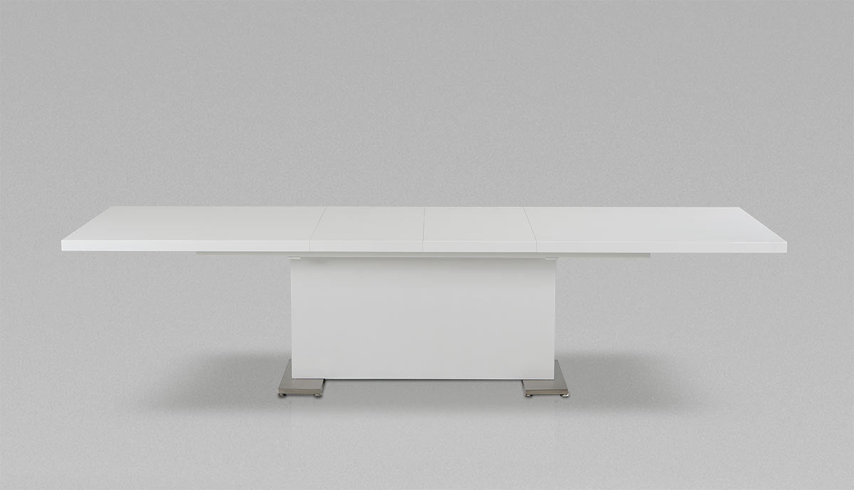 30" White MDF and Steel Dining Table