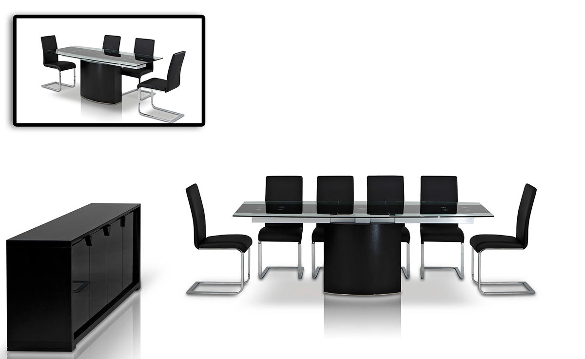 30" MDF  Steel  and Glass Dining Table