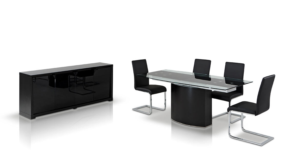 30" MDF  Steel  and Glass Dining Table