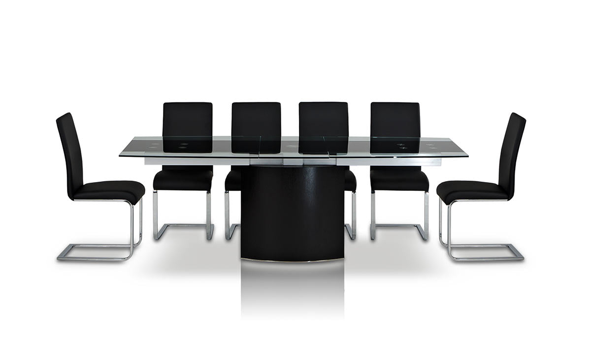 30" MDF  Steel  and Glass Dining Table