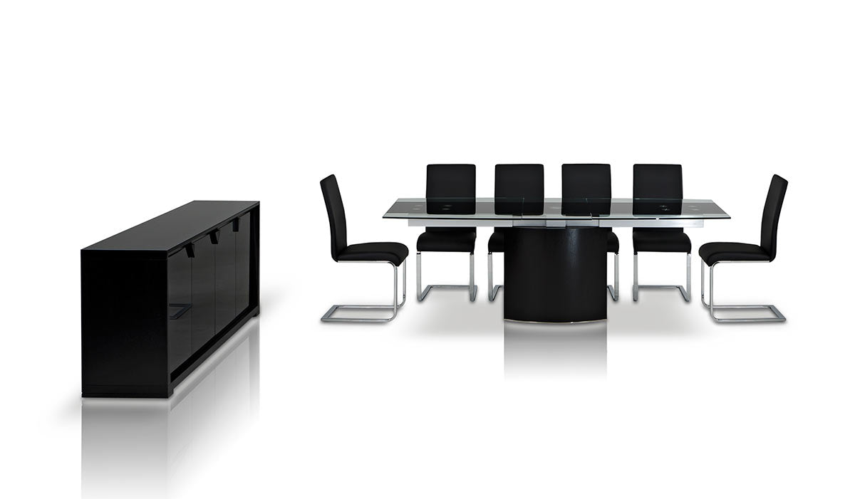 30" MDF  Steel  and Glass Dining Table