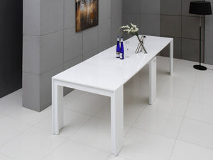 30" White MDF Extendable Dining Table
