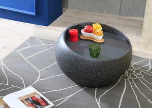 15" Fiberglass and Glass Faux Granite End Table