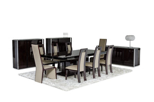 31" Ebony Lacquer MDF  Glass  and Steel Buffet