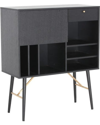 32" Black MDF and Glass Buffet