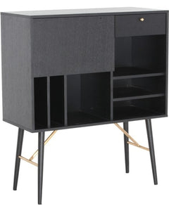 32" Black MDF and Glass Buffet
