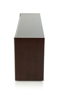 32" Golden Veneer  Glass  and Steel Buffet