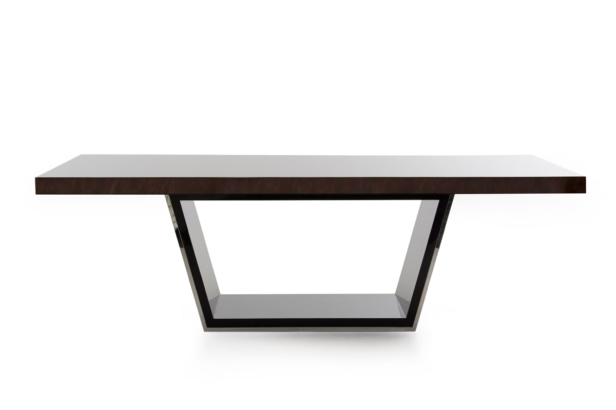 30" Ebony High Gloss MDF and Steel Dining Table
