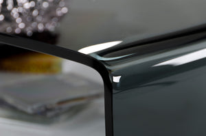 13" Glass  Steel  and MDF Coffee Table