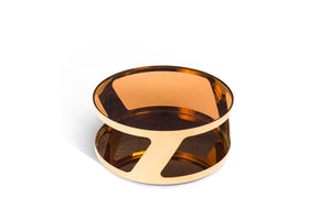 15" Gold Steel and Glass Round Coffee Table