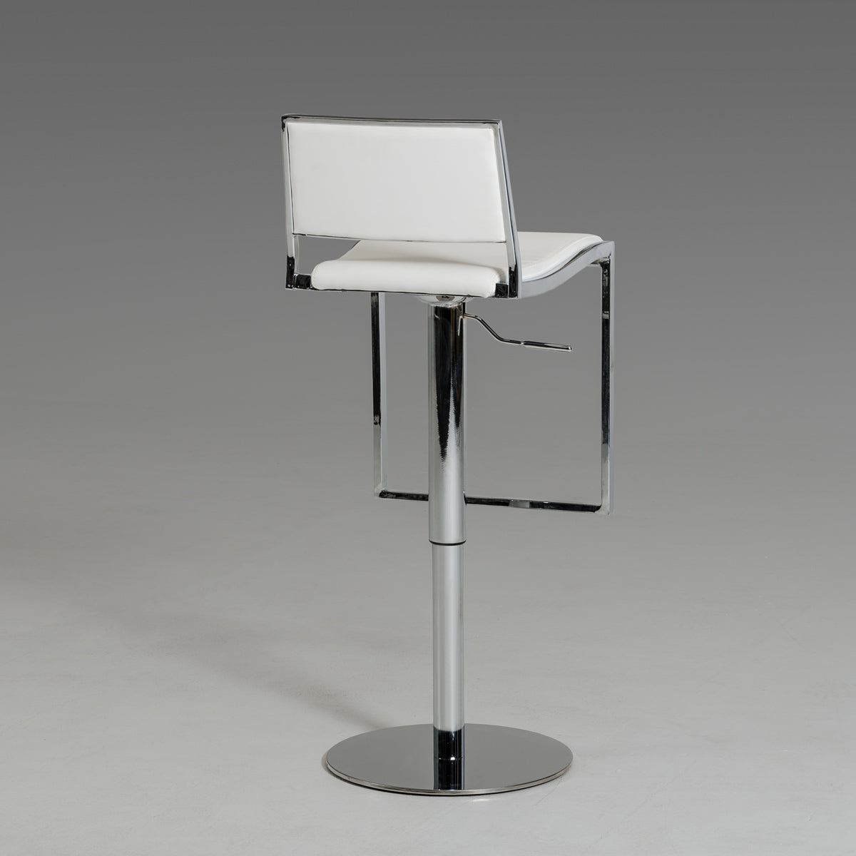 32" White Eco-Leather and Steel
