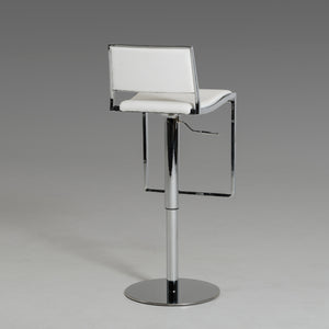 32" White Eco-Leather and Steel