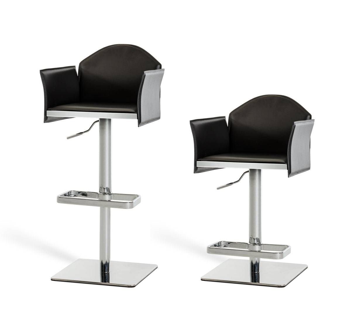 41" Black Eco-Leather and Steel Bar Stool