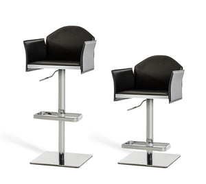 41" Black Eco-Leather and Steel Bar Stool