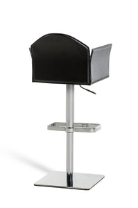 41" Black Eco-Leather and Steel Bar Stool