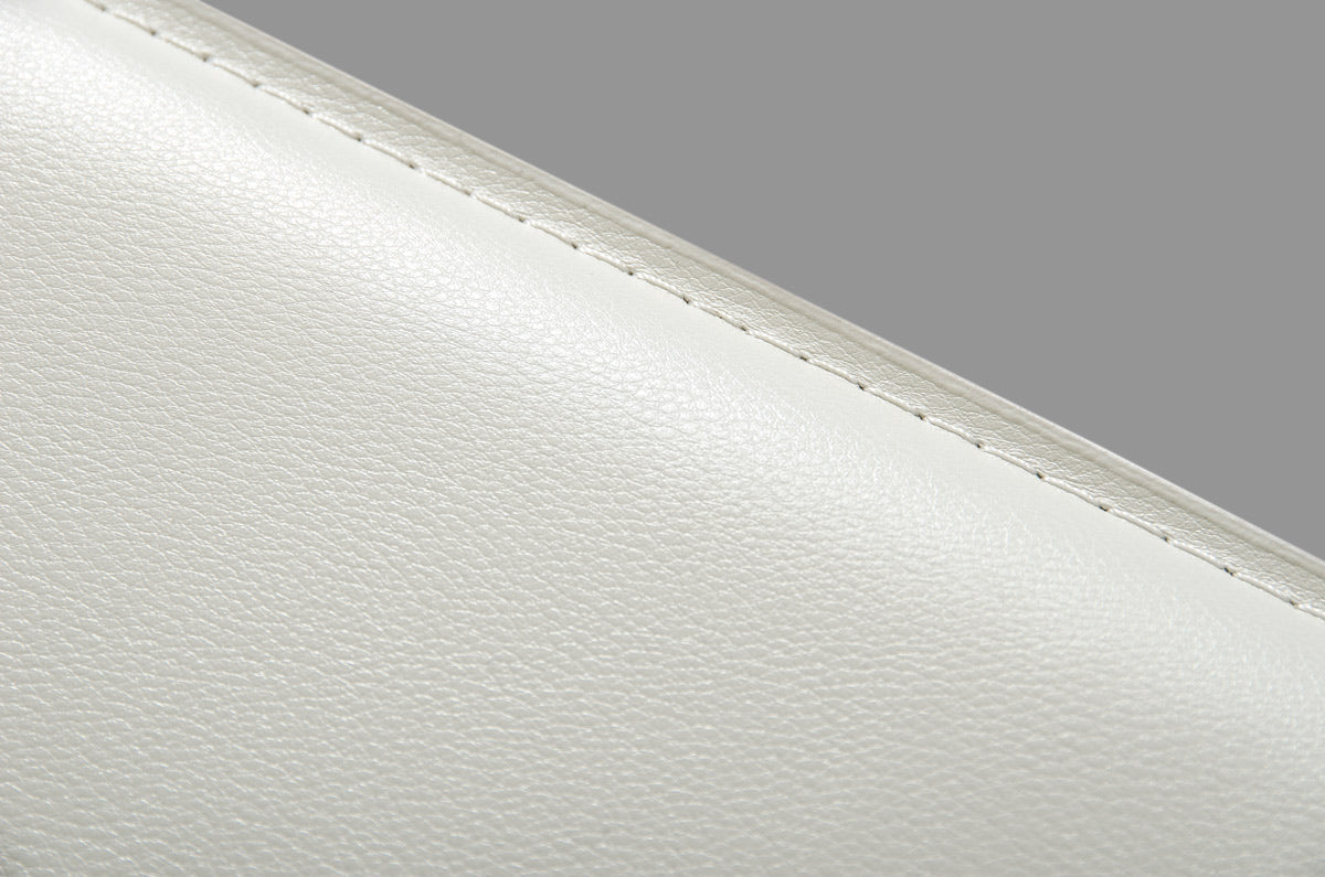 41" White Eco-Leather and Steel Bar Stool