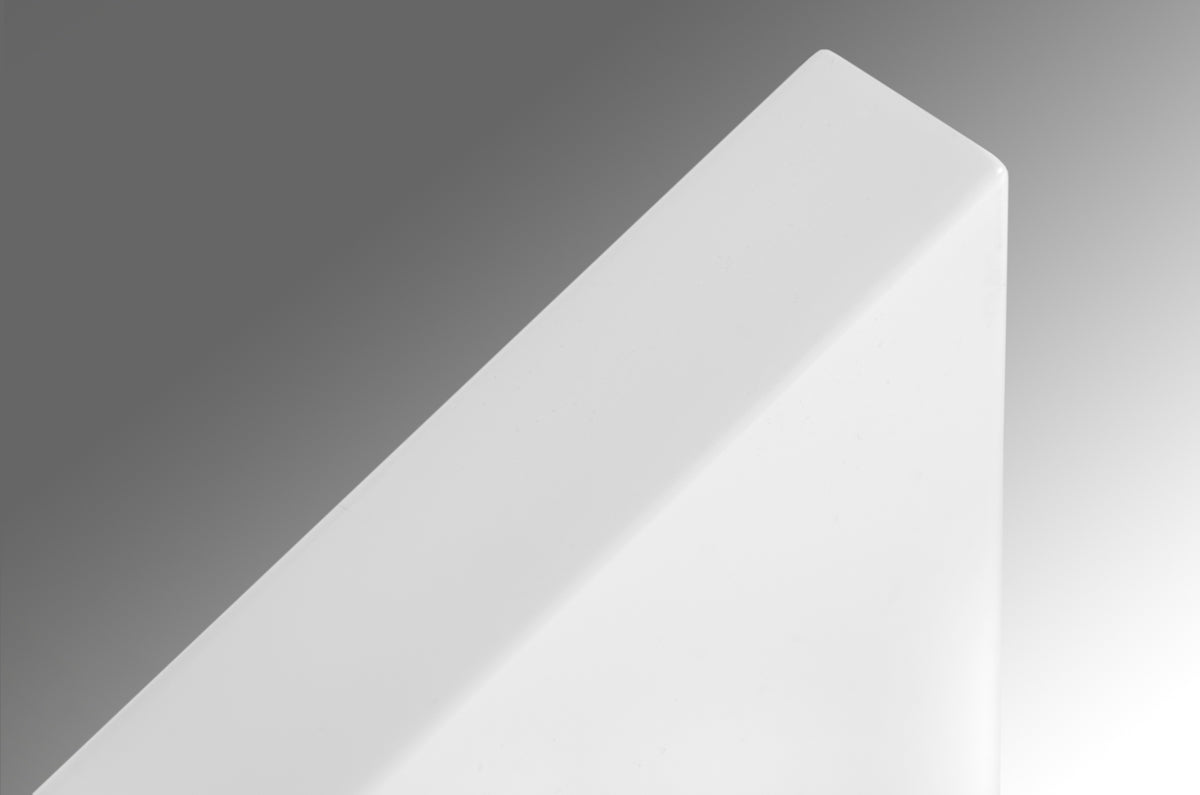 24" White MDF and Glass Mirror