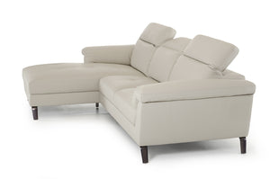 37" Light Grey Eco-Leather  Foam  Steel  and Wood Sectional Sofa