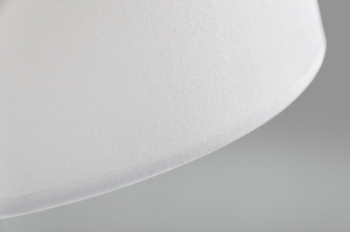 28" White Fabric and Wood Table Lamp