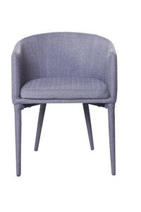 28" Grey Fabric and Metal Dining Chair