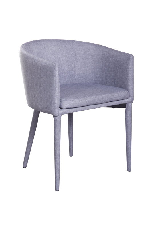 28" Grey Fabric and Metal Dining Chair
