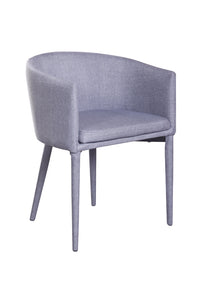 28" Grey Fabric and Metal Dining Chair