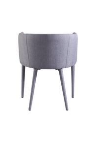 28" Grey Fabric and Metal Dining Chair