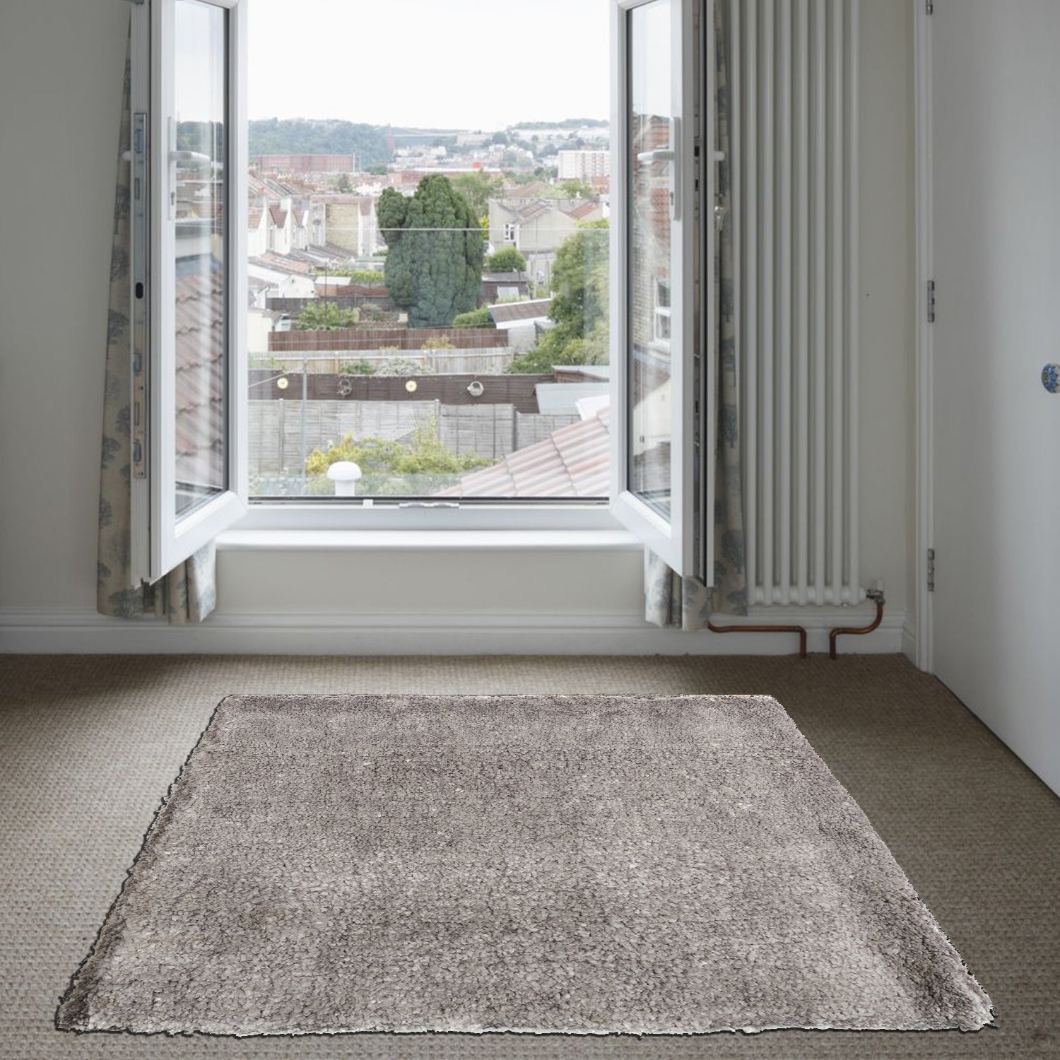 Modern Silver Small Area Rug