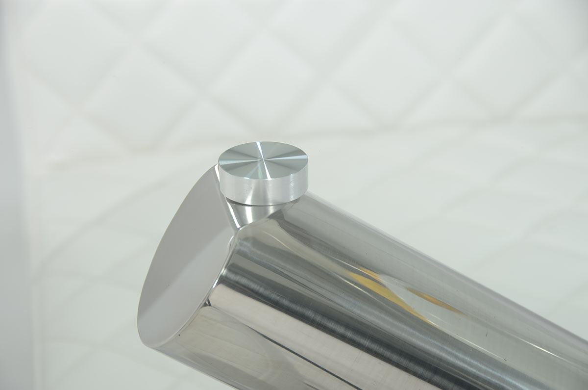 30" Glass and Steel Round Dining Table