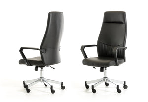 47" Black Leatherette  Plastic  and Steel Office Chair