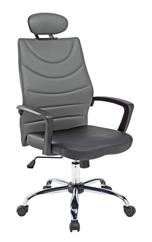 48" Black Leatherette  Plastic  and Steel Office Chair