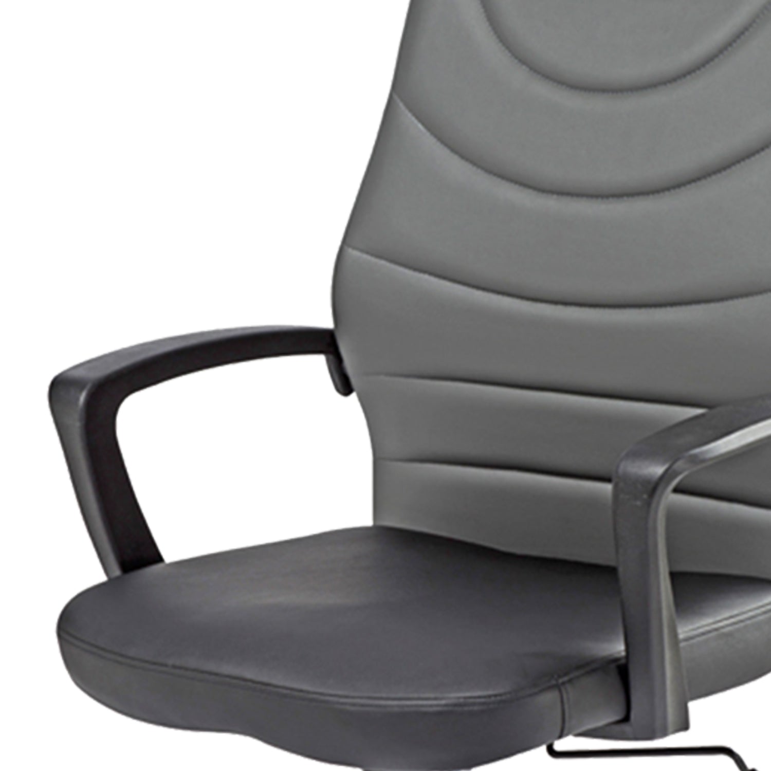 48" Black Leatherette  Plastic  and Steel Office Chair