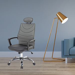 48" Black Leatherette  Plastic  and Steel Office Chair