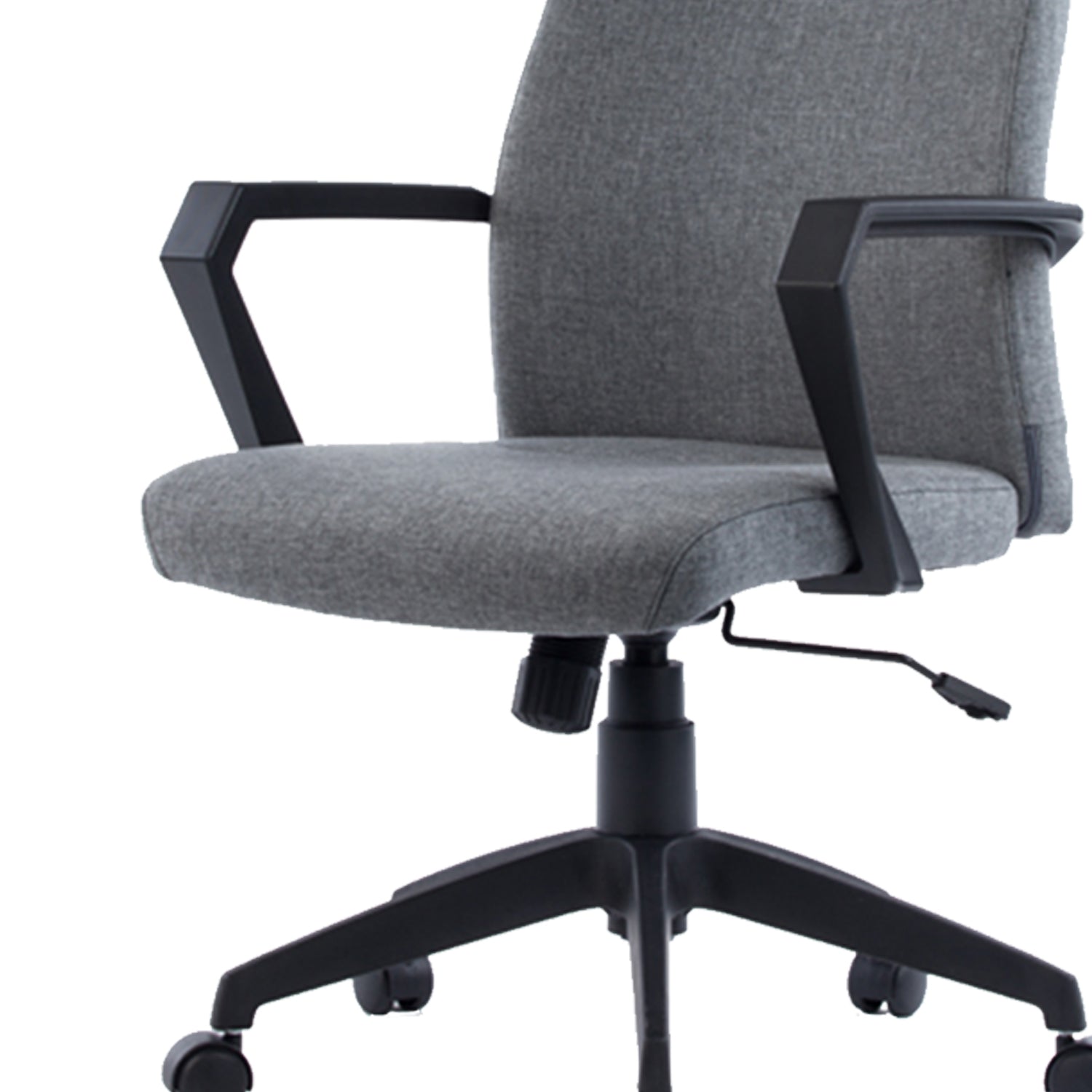 48" Grey and Black Fabric  Plastic  and Steel Office Chair