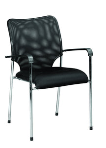 Five 33" Black Mesh and Steel Office Chairs