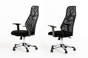 48" Black Plastic and Steel Office Chair