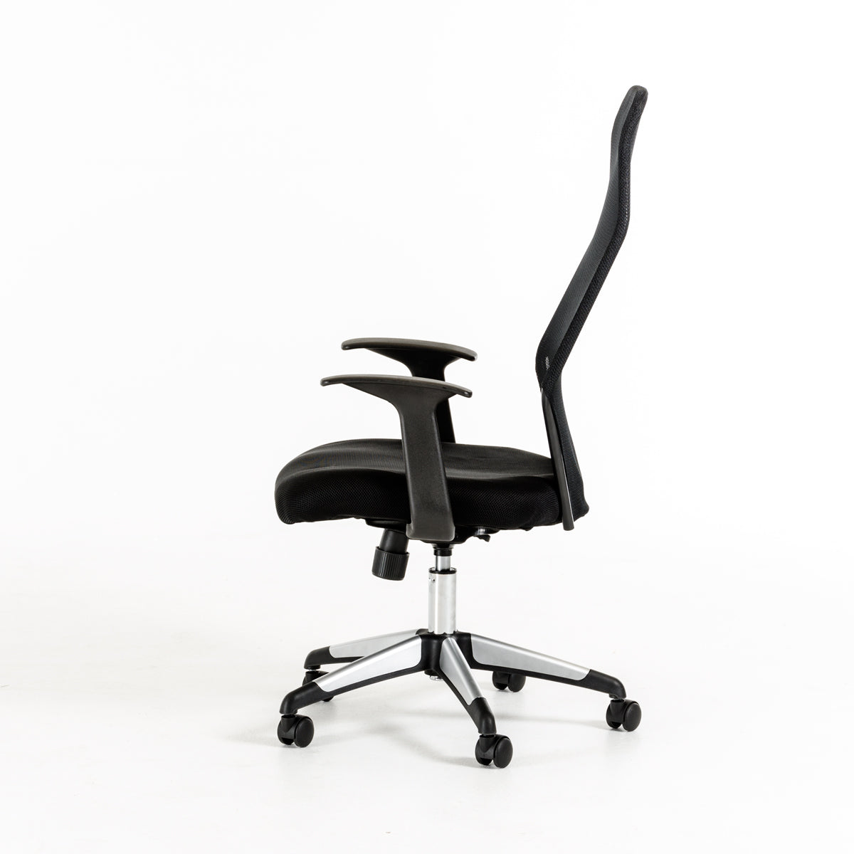 48" Black Plastic and Steel Office Chair